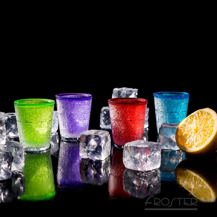 Farverige Shotglas (4 stk)